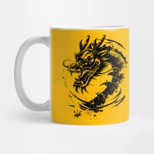 Symbolic zodiac Black Chinese Dragon Mug